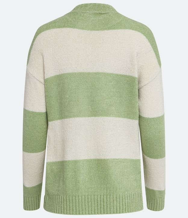 Blusão Suéter em Tricô Listrado Verde 10