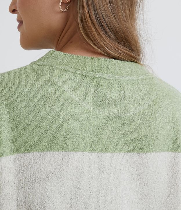 Blusão Suéter em Tricô Listrado Verde 7