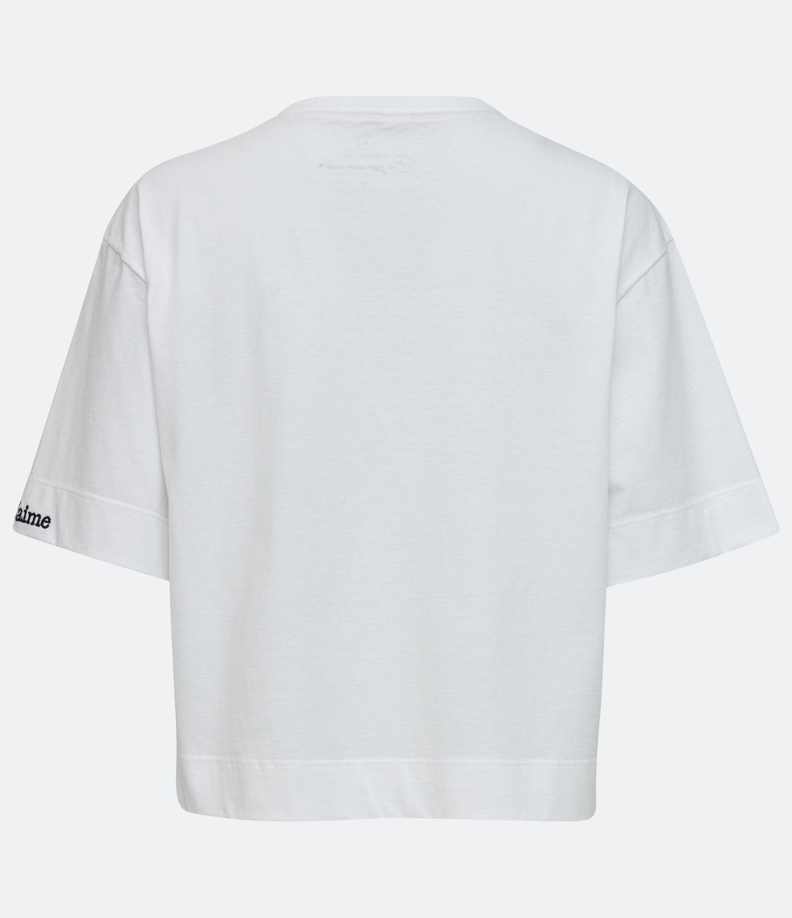 Blusa em Algodão com Manga Curta e Estampa de Coração Branco 7