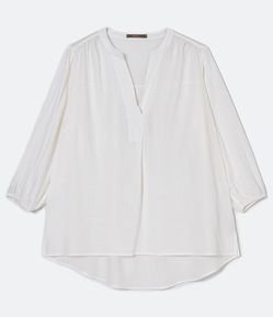Blusa Alongada em Viscose com Barra Mullet Curve & Plus Size