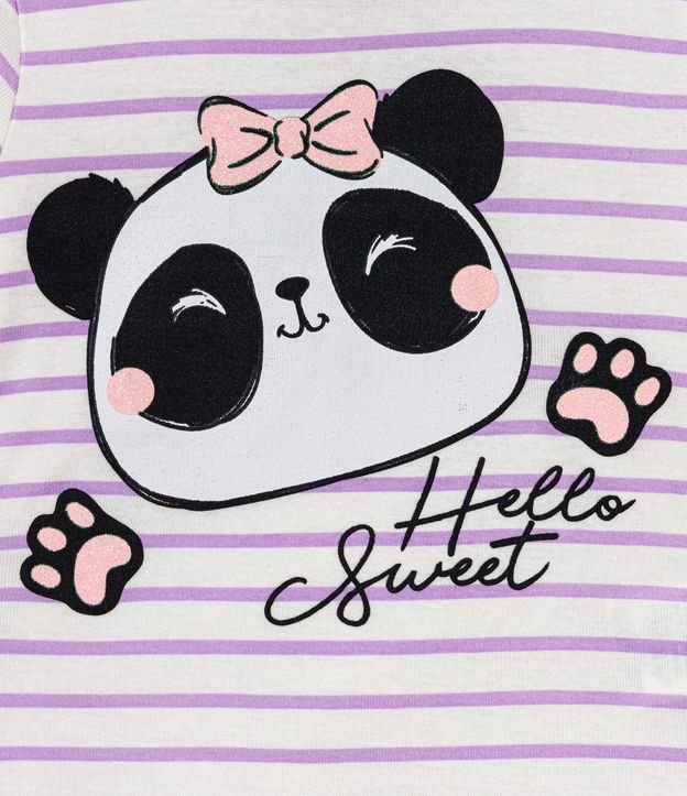Pijama Largo Infantil con Estampado de Panda - Talle 1 a 5 años Violeta 2