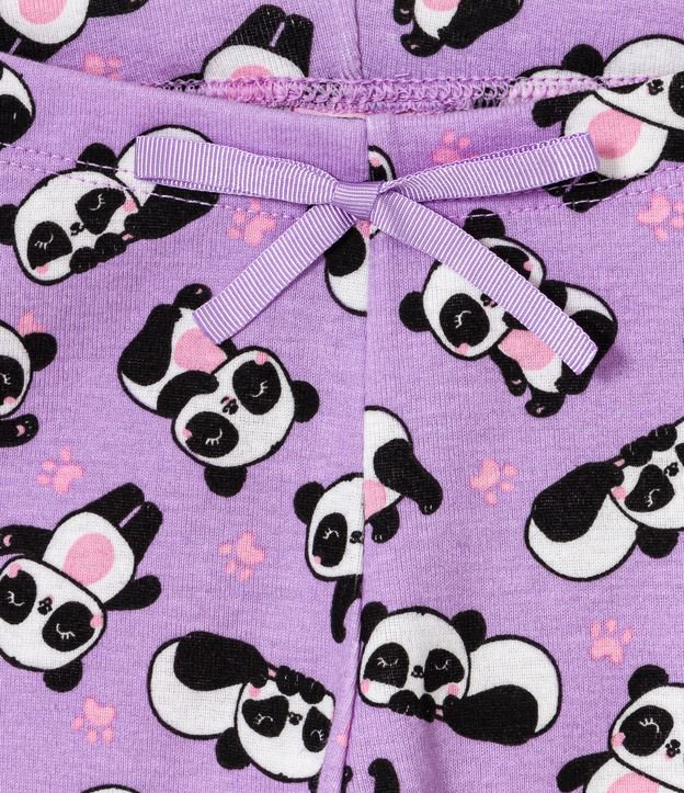 Pijama Largo Infantil con Estampado de Panda - Talle 1 a 5 años Violeta 4