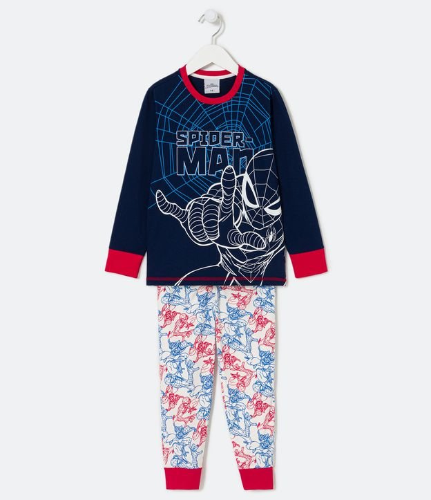 Pijama Longo Infantil com Estampa de Homem Aranha - Tam 1 a 16 anos