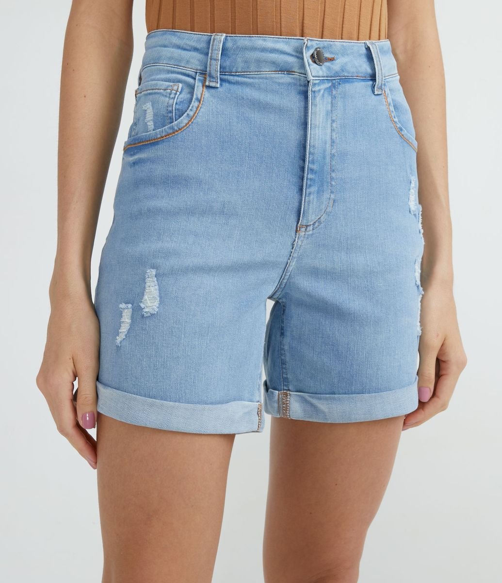 bermuda jeans alongada