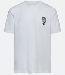 Camiseta Manga Curta em Algodão com Estampa Gueixa