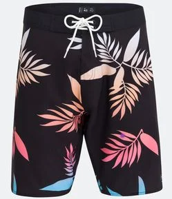 Bermuda Boardshort com Estampa Degrade de Folhagens