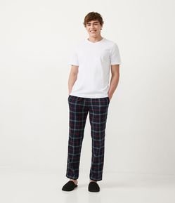 Pantalón de Pijama al Algodón de Cuadros con Cintura Elástica