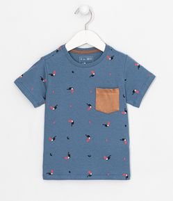 Camiseta Infantil com Estampa de Tucanos - Tam 1 a 5 Anos