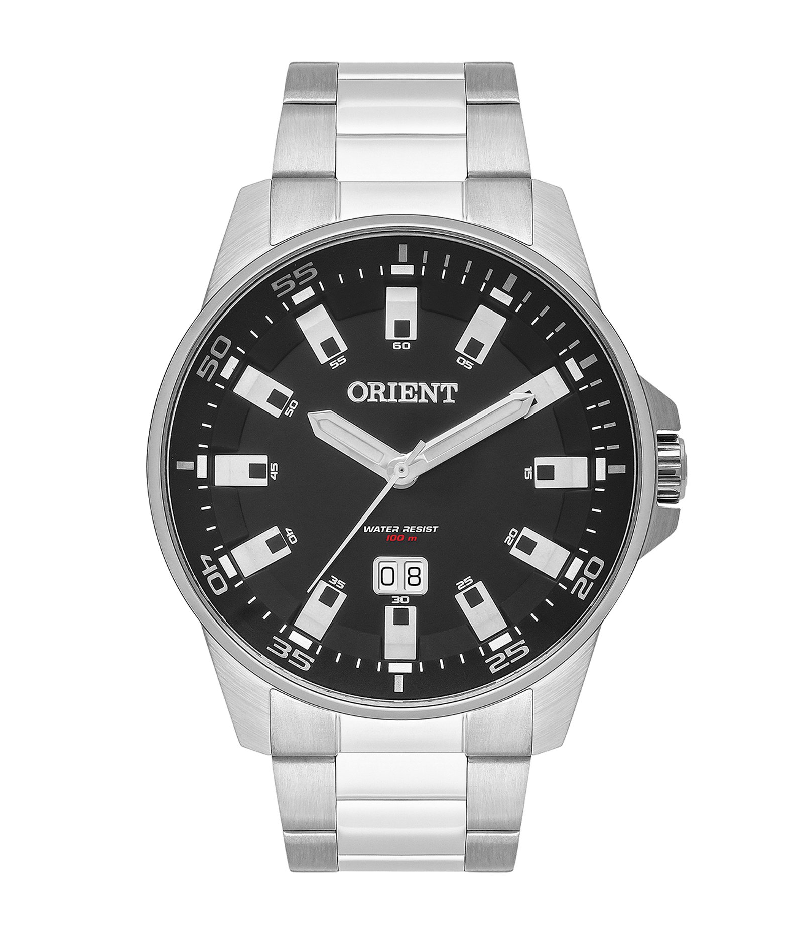 Relógio Orient Analógico com Pulseira em Aço Prata e Caixa em Aço  Cinza Claro 1