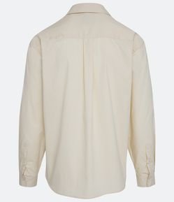 Camisa Oversized em Slub com Bolsos Frontais