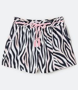 Short em Crepe com Estampa Animal Print Zebra Curve & Plus Size