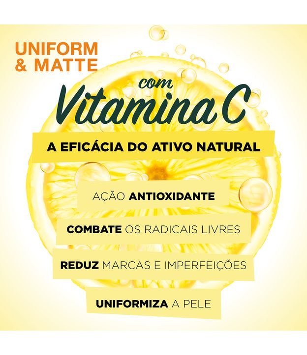 Protetor Hidratante Facial Garnier Uniform & Matte Vitamina C FPS 50 Cor Morena, 40g 40g 4