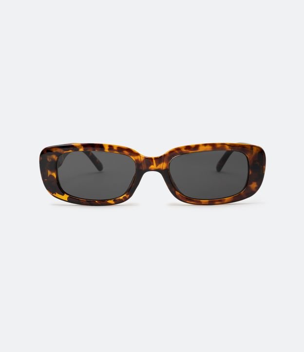 Óculos de Sol Quadrado com Estampa Tartaruga Marrom 2