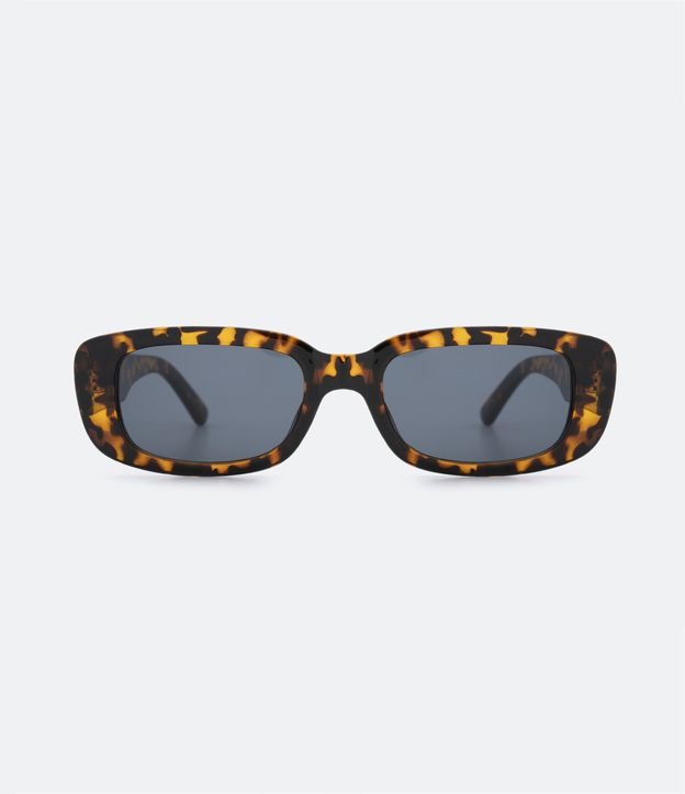 Óculos de Sol Quadrado com Estampa Tartaruga Marrom 4