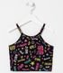 Imagem miniatura do produto Blusa Musculosa Cropped con Estampado Divertidos - Talle 5 a 14 años Negro 1