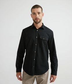 Camisa Comfort em Algodão com Efeito Estonado