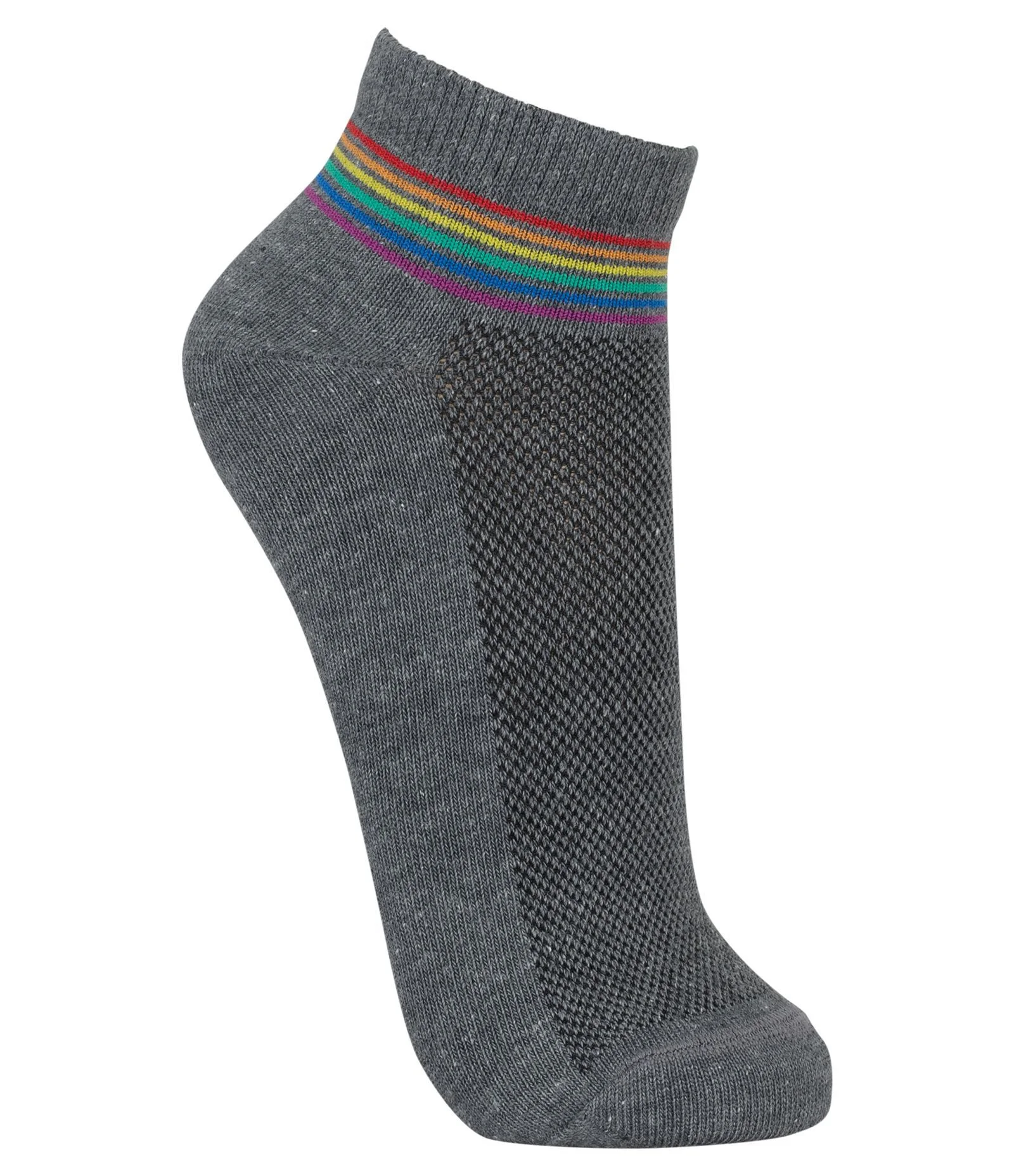 Kit 03 Meias Cano Baixo em Algodão com Arco-íris no Tornozelo Lupo Multicores 2