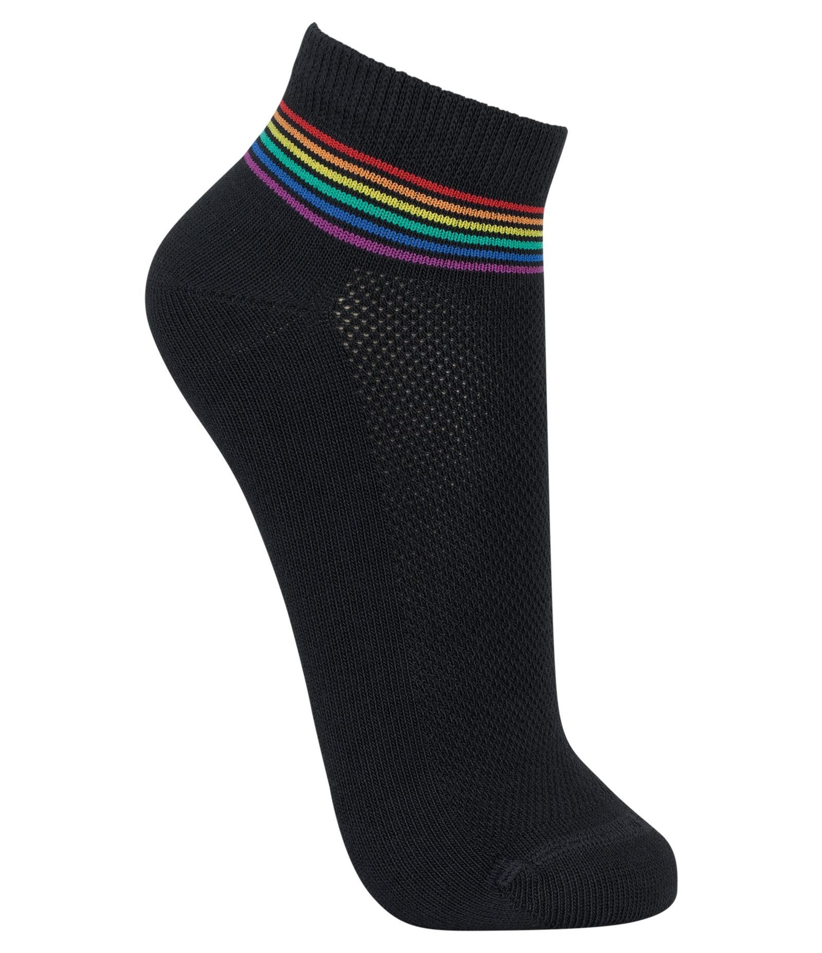 Kit 03 Meias Cano Baixo em Algodão com Arco-íris no Tornozelo Lupo Multicores 4