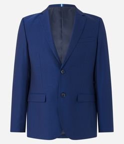 Paletó Super Slim com Textura Maquinetada e Bolsos