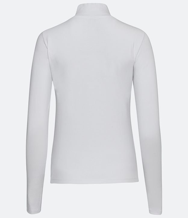 Blusa en Algodón con Cuello Alta y Manga Larga Blanco 6