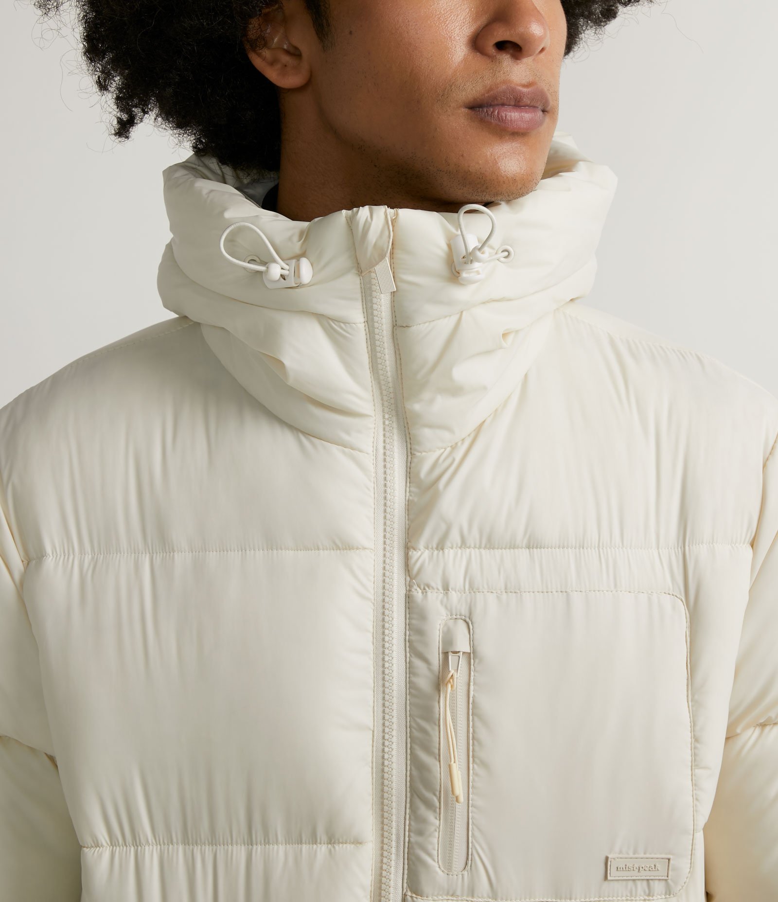 Jaqueta Puffer em Poliamida com Zíper e Bolsos Bege 3