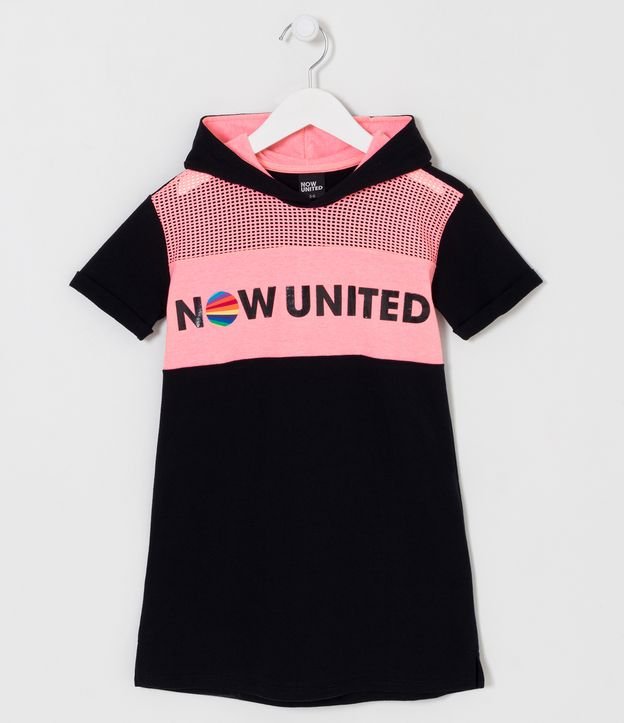 Vestido Infantil com  Estampa Now United - Cor: Preto - Tamanho: 7-8