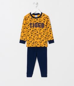 Pijama Infantil Longo com Estampa Tiger - Tam 1 a 4 Anos