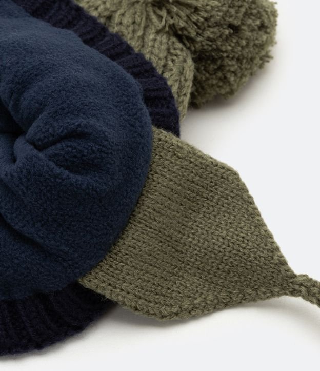 Gorro Infantil con Pompon y Rayas - Talle 0 a 12 meses Verde 3