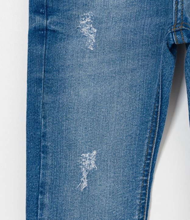 Calça Infantil em Jeans com Puídos - Tam 5 a 14 anos Azul 6