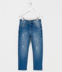 Calça Infantil em Jeans com Puídos - Tam 5 a 14 anos