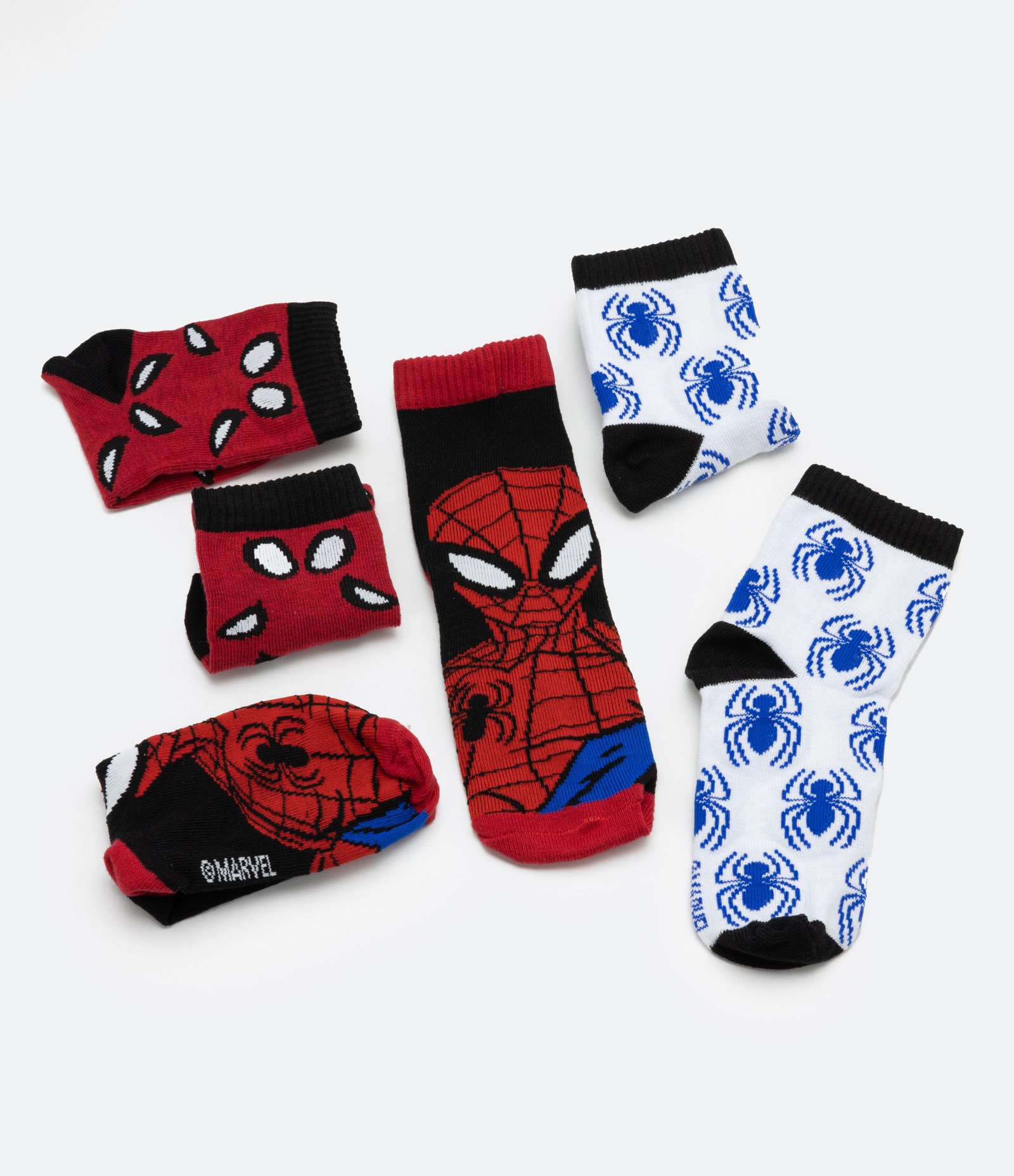 Kit 3 Pares de Meias Infantil em Algodão com Estampas Homem Aranha - Tam 19/22 ao 31/34 Multicores 3