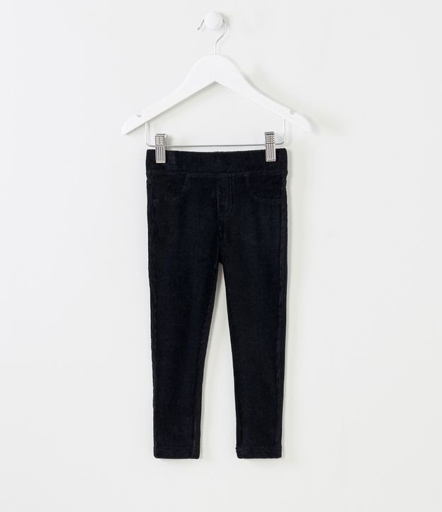 Pantalón Infantil con Textura Cotelé - Talle 1 a 5 años Negro 1