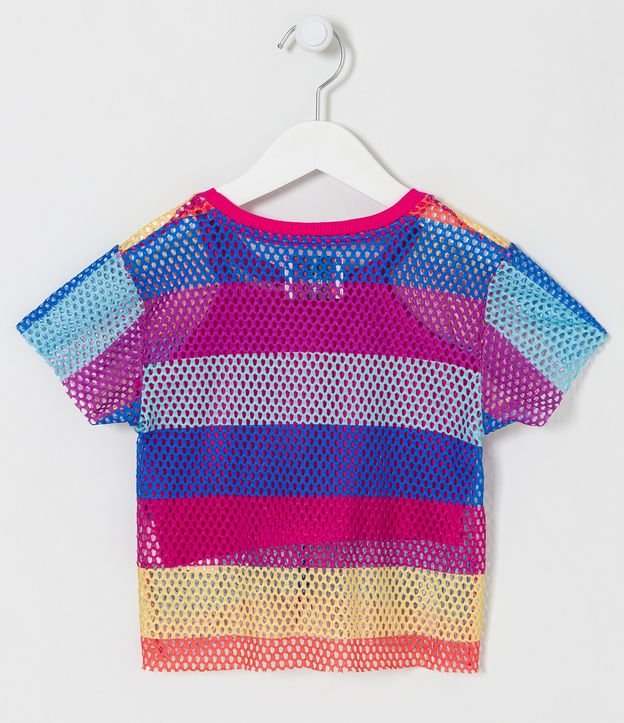 Blusa Infantil en Tela con Rayas de Colores y Blusa por Bajo - Talle 5 a 14 años Multicolores 2