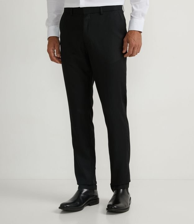 Calça Social Slim em Poliviscose com Bolsos
