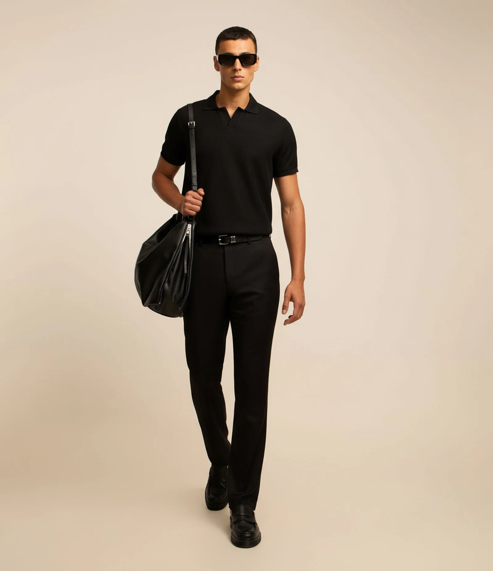 Calça Social Slim em Poliviscose com Bolsos Preto 1