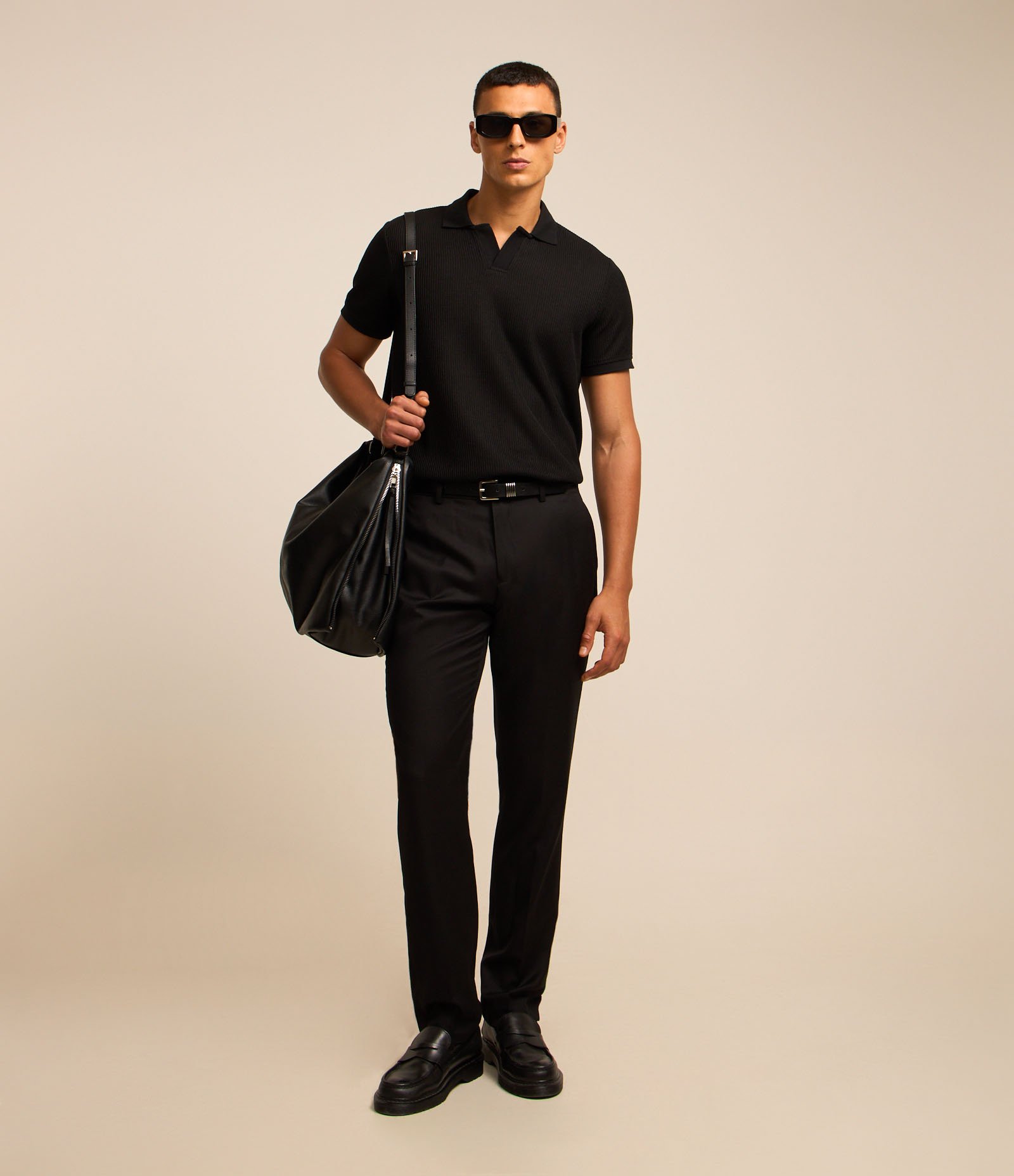 Calça Social Slim em Poliviscose com Bolsos Preto 1