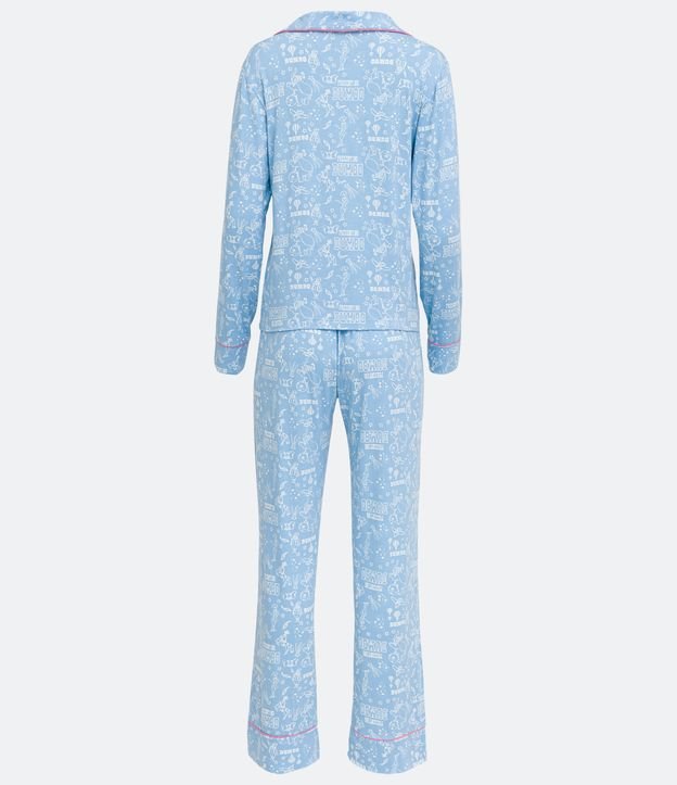 Pijama Americano Largo en Viscolycra con Estampado Dumbo Azul 6