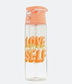 Garrafa Infusora em Plástico com Estampa "Love Your Self" Capacidade 500ml
