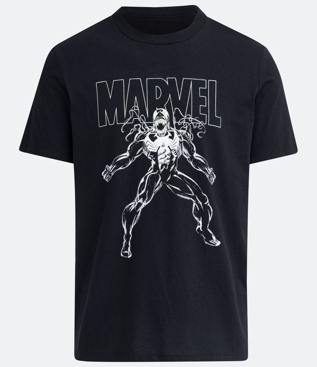 Camiseta Regular com Estampa Venom Brilha no Escuro Preto 5