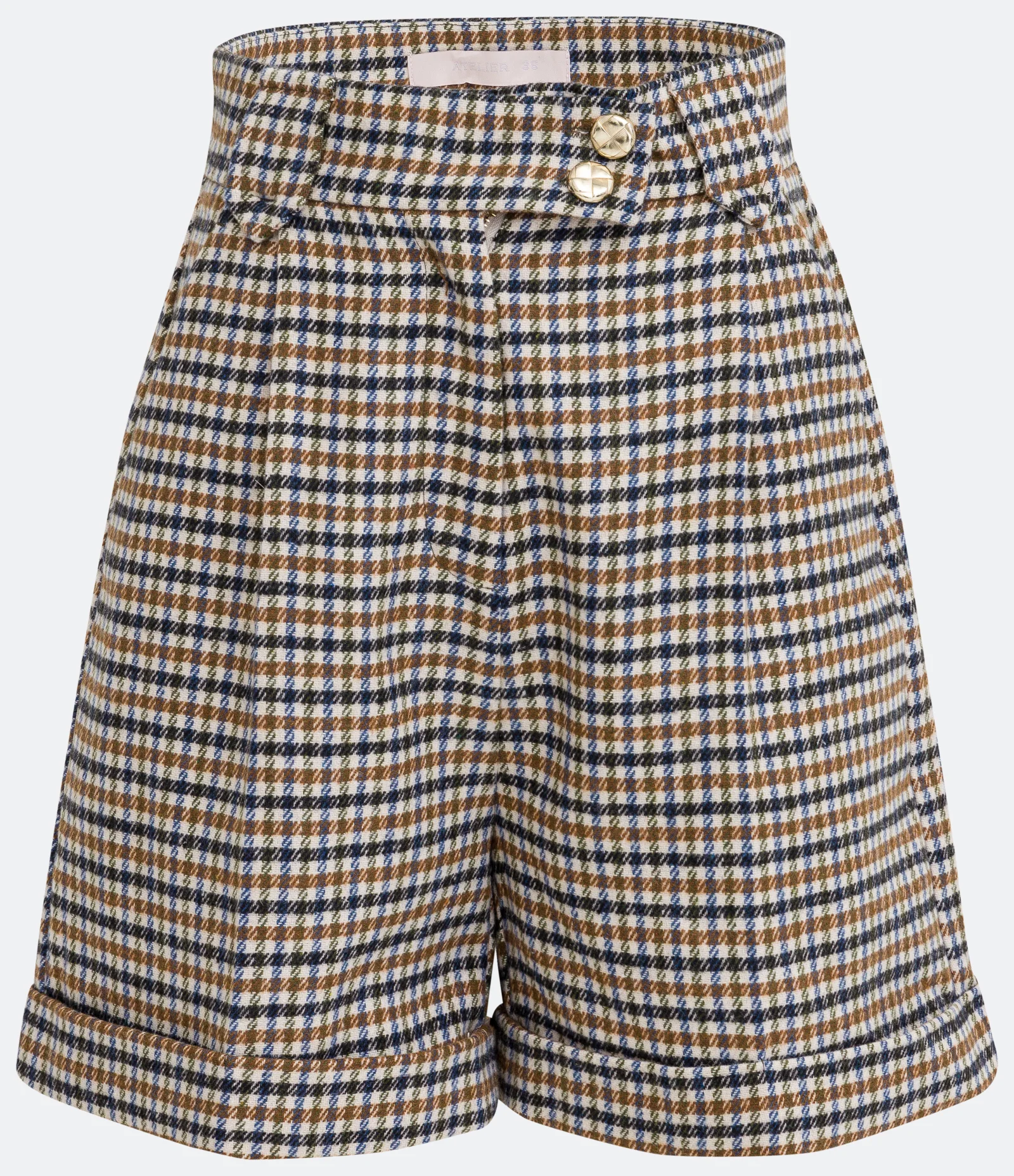 Bermuda Alfaiataria com Cós Largo e Estampa Xadrez Multicores 1