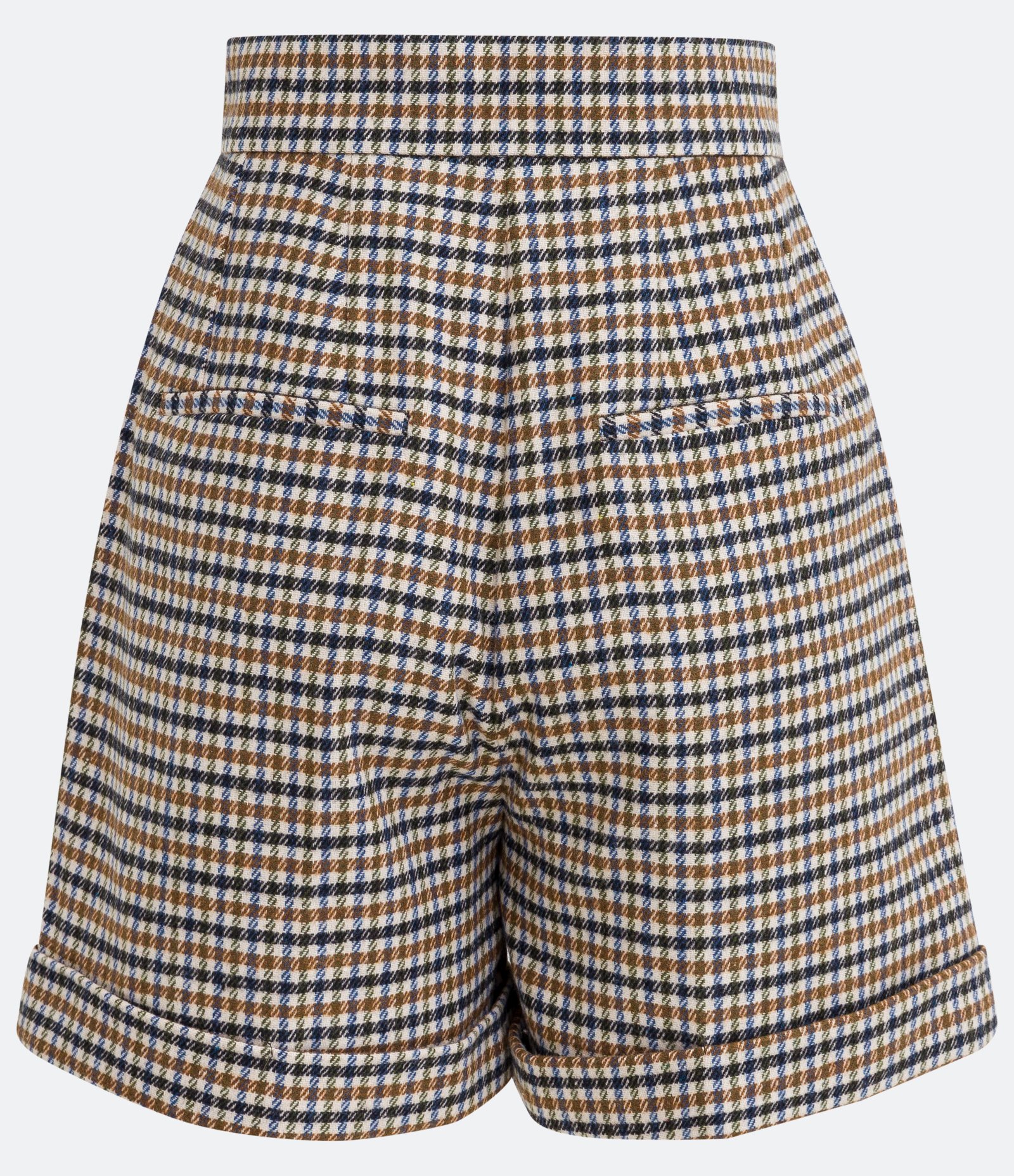 Bermuda Alfaiataria com Cós Largo e Estampa Xadrez Multicores 2