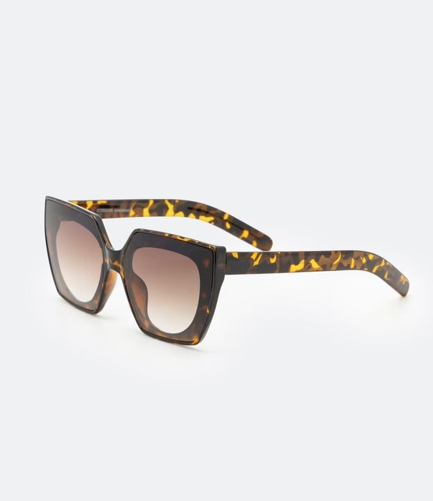 Óculos de Sol Quadrado Médio com Estampa Tartaruga