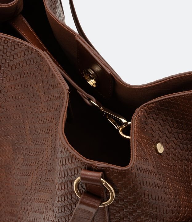 Bolso Shopper con Bolsillos Laterales Marrón 4