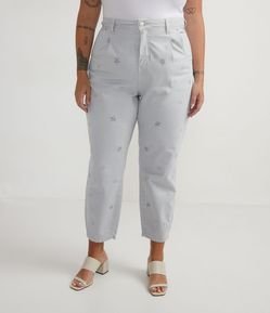 Calça Baggy Jeans com Bordado de Estrelas Curve & Plus Size
