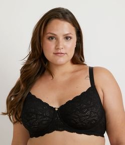 Sutiã Sem Bojo e Com Aro em Renda Floral Curve & Plus Size