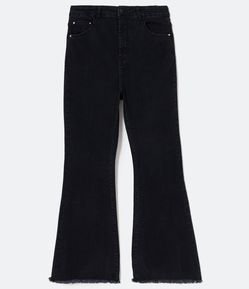 Calça Flare Jeans com Barra Desfiada Curve & Plus Size