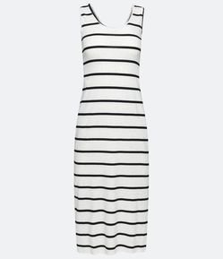 Vestido Regata em Ribana com Estampa em Listras