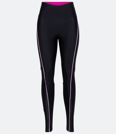 Calça Legging Esportiva em Poliamida com Recortes Texturizados Menor preço em Calça Legging Esportiva em Poliamida com Recortes Texturizados