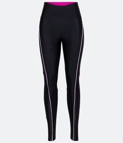 Calça Legging Esportiva em Poliamida com Recortes Texturizados