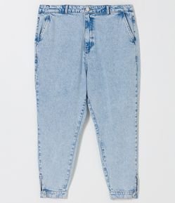 Calça Baggy Jeans com Botão na Barra Curve & Plus Size